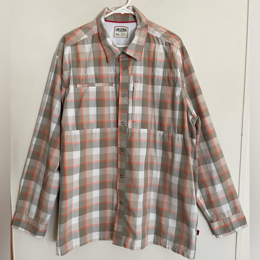 Men’s Lake & Trail Outdoor Long Sleeve Plaid Snap Front